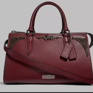 Coach Limited Edition Selena Gomez Bond Leather Rhinestone 39289 Satchel Purse